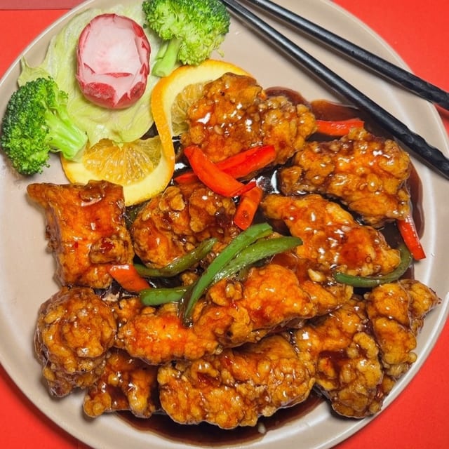 Jade Chicken with Garlic Sauce.